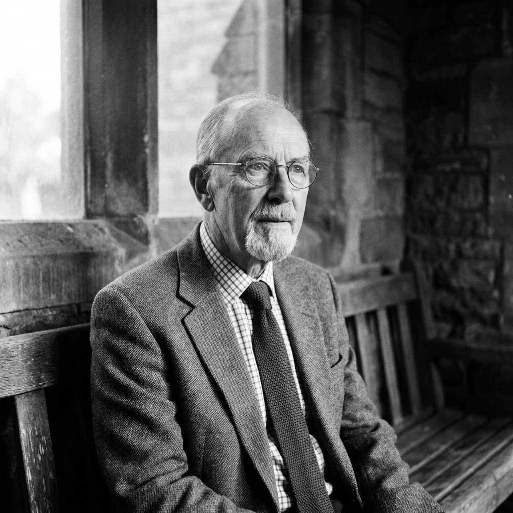 Portrait of Leonard Pyke, 76, retired diocesan surveyor.